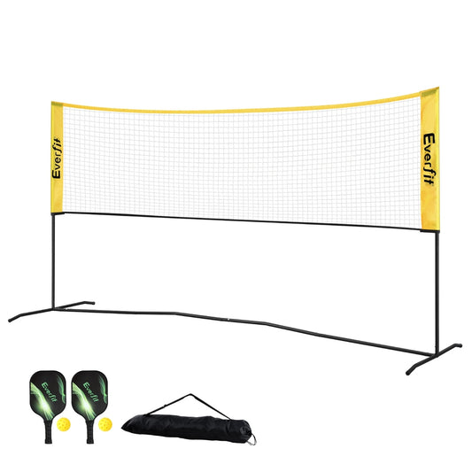 Portable Pickleball net set with paddles and balls