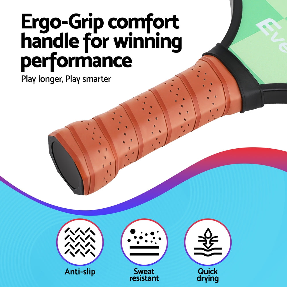 Pickleball paddle with ergonomic handle