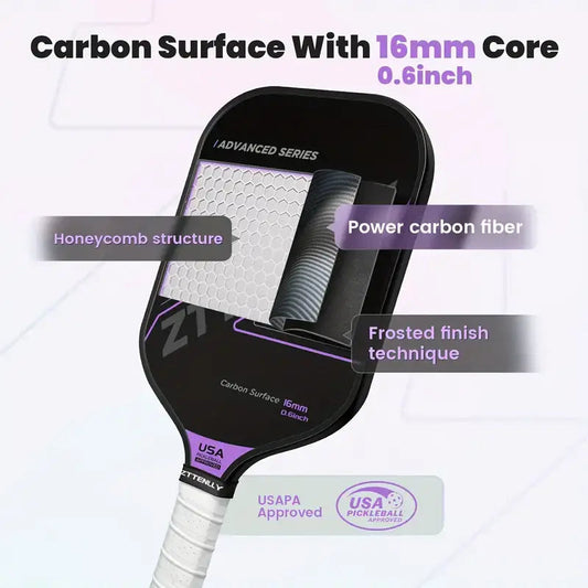 Graphite Carbon Fiber Pickleball Paddle (T300) - Purple - Sports & Fitness > Ball Sports > Basketball & Basketball