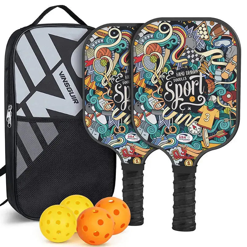 Vibrant Fiberglass Pickleball Paddle Set - USAPA Approved Graffiti Sports & Fitness > Racquet Sports > Pickleball