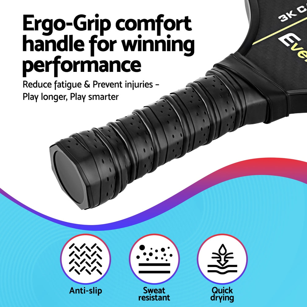 Ergo-Grip handle with text on a colorful background