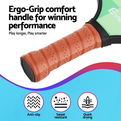 Pickleball paddle with ergonomic handle 