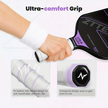 Graphite Carbon Fiber Pickleball Paddle (T300) - Purple - Sports & Fitness > Ball Sports > Basketball & Basketball