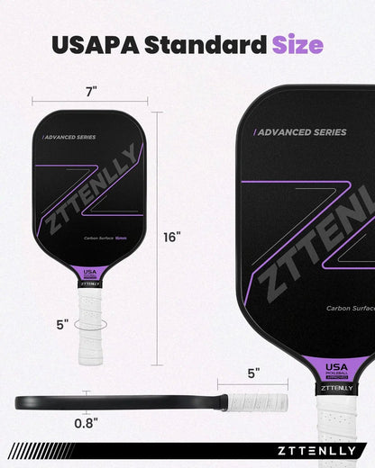 Graphite Carbon Fiber Pickleball Paddle (T300) - Purple - Sports & Fitness > Ball Sports > Basketball & Basketball
